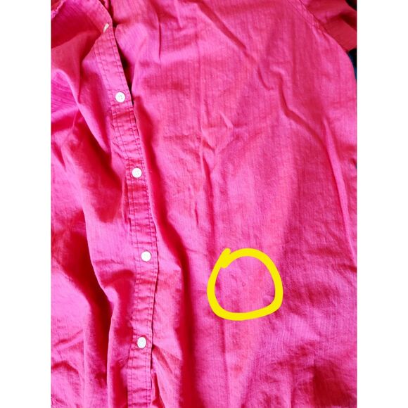 Lauren Ralph Lauren XL Womens Shirt Button Up Red Logo *Has A Spot* Cotton - Picture 7 of 8